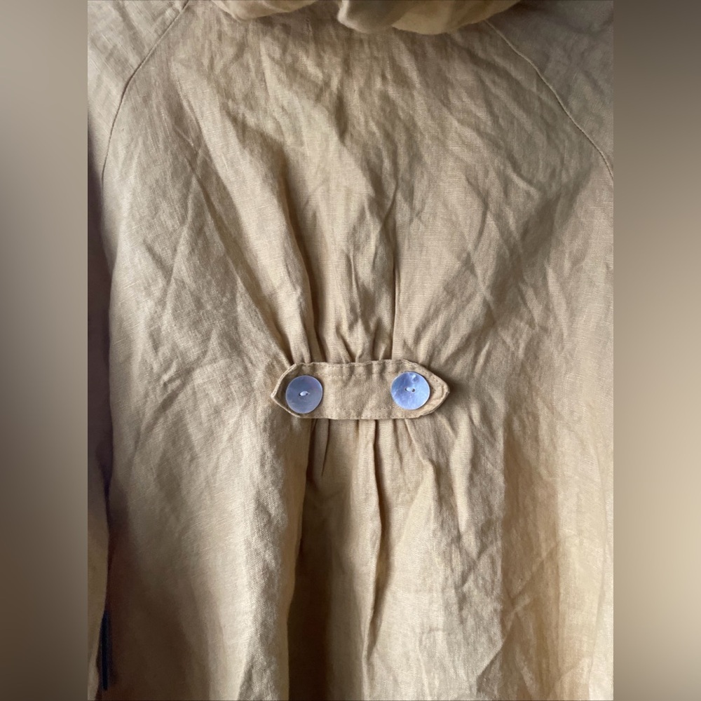 Sigrid Olsen Linen Jacket M Mustard Yellow Pockets Buttons Boho Cottage T01 - Picture 6 of 6